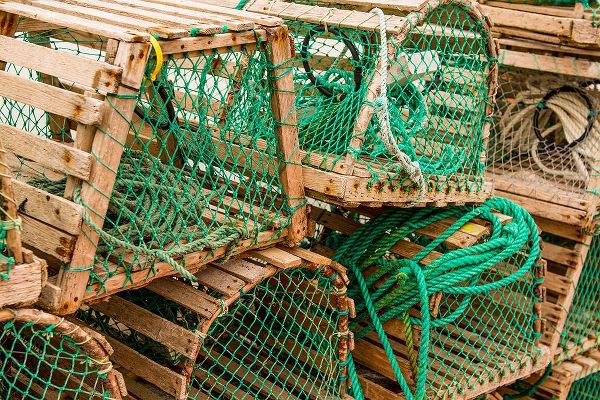 DeFreitas, Michael 아티스트의 Fishing nets and lobster pots traps-Old Pelican-Avalon Peninsula-Newfoundland-Canada작품입니다.